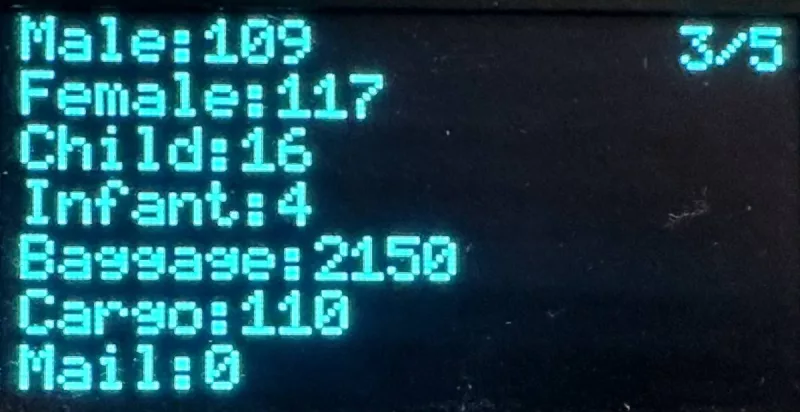 Payload data screen