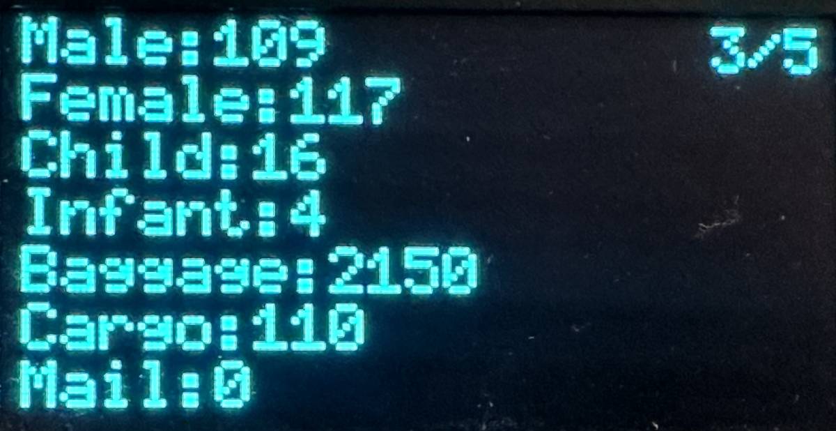 Payload data screen