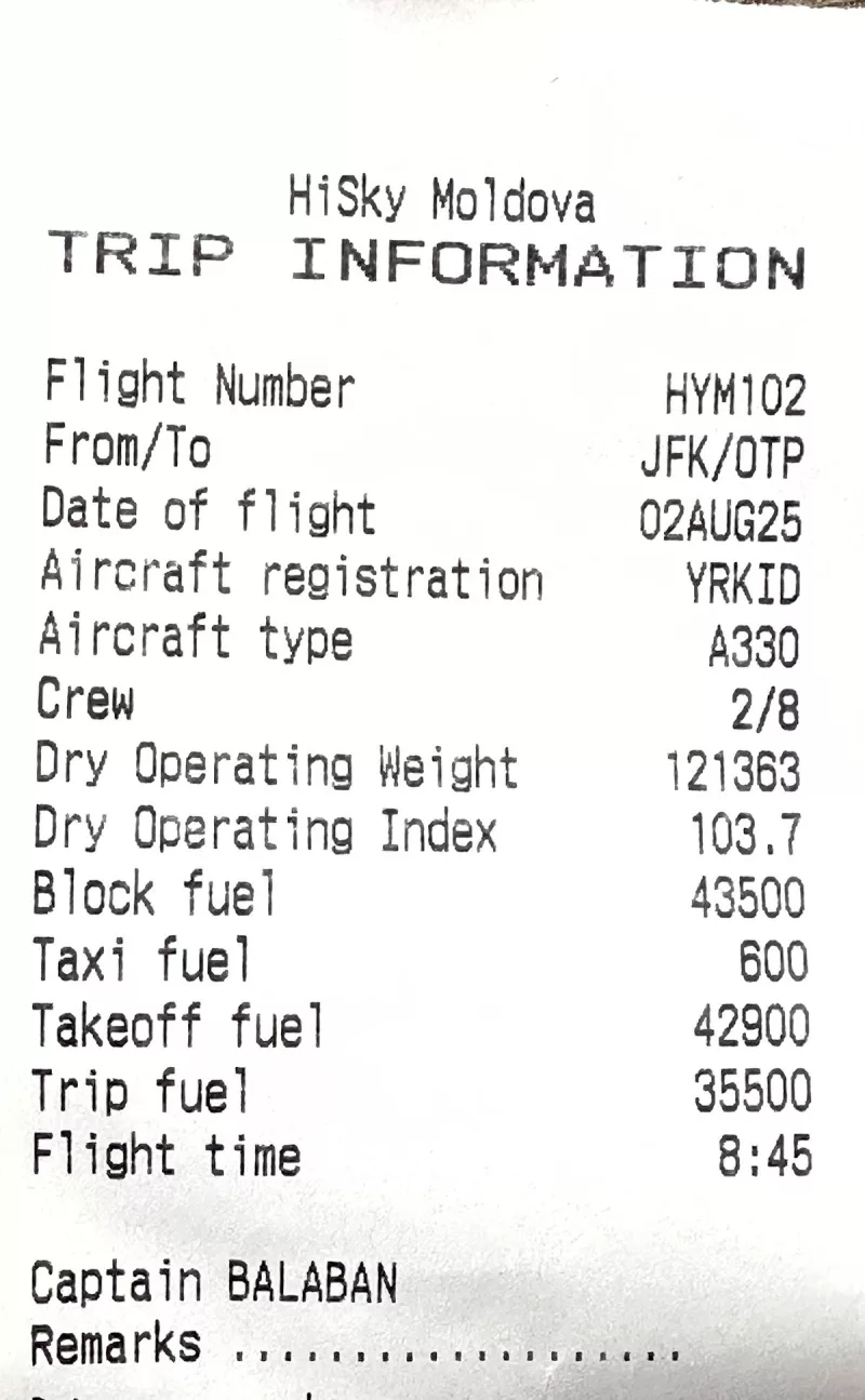 Trip Information sample